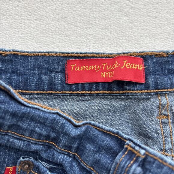 NYDJ Tummy Tuck Jeans Women Size 12 Bootcut Blue Denim Slimming Style 4000 - Picture 4 of 14